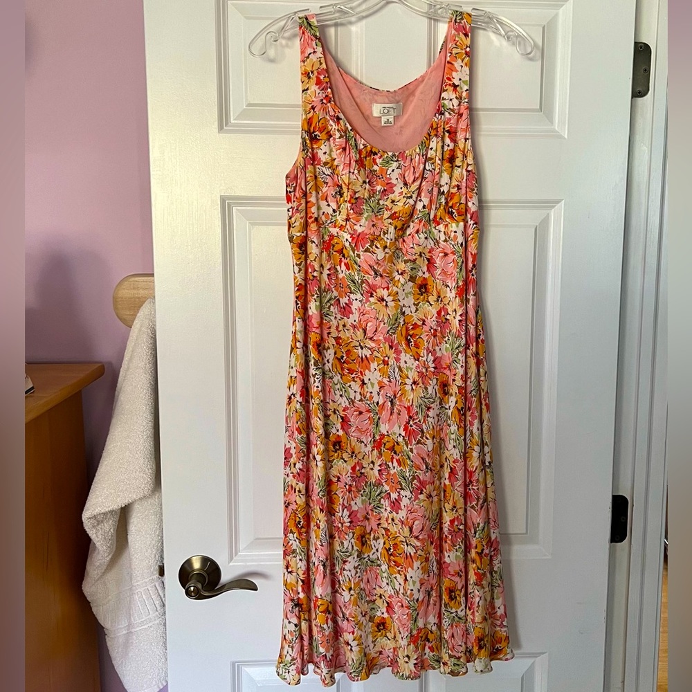 Loft sleeveless floral print dress